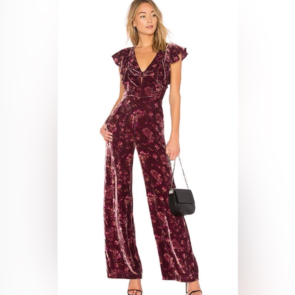 Rebecca Taylor Jewel Velvet Jumpsuit